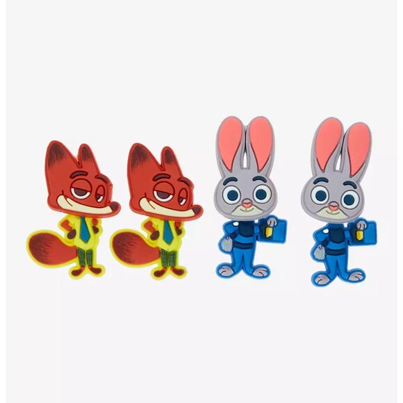 Disney Zootopia Nick & Judy Front/Back Earrings - NWT - Picture 2 of 3